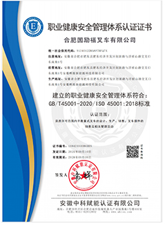 ISO 45001:2018 OHSMS Certificate